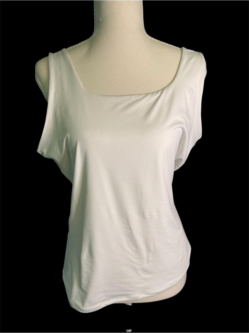 PUMIEY Square Neck White Tank Top XL